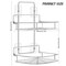 Bathroom Corner Two-Level Wall-Mounted Storage Shelf, Stainless Steel Without Drilling